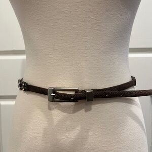 Brown Belt w/ Silvertone Buckle and Rhinestones Sz S/M